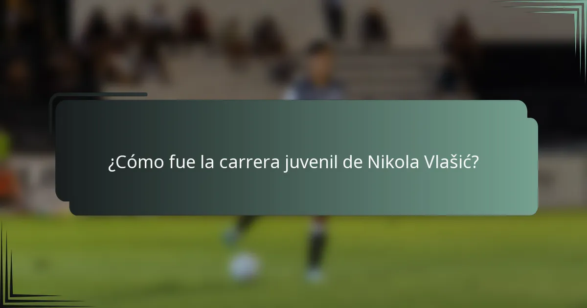 ¿Cómo fue la carrera juvenil de Nikola Vlašić?