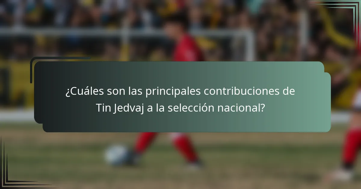 ¿Cuáles son las principales contribuciones de Tin Jedvaj a la selección nacional?