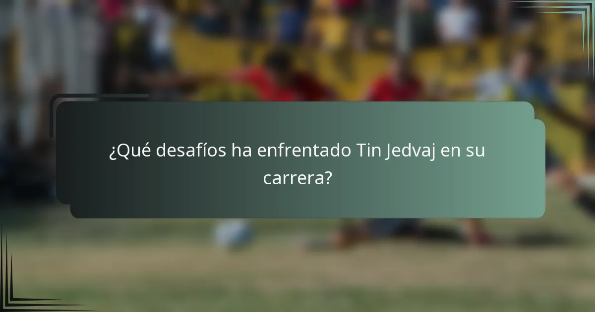 ¿Qué desafíos ha enfrentado Tin Jedvaj en su carrera?